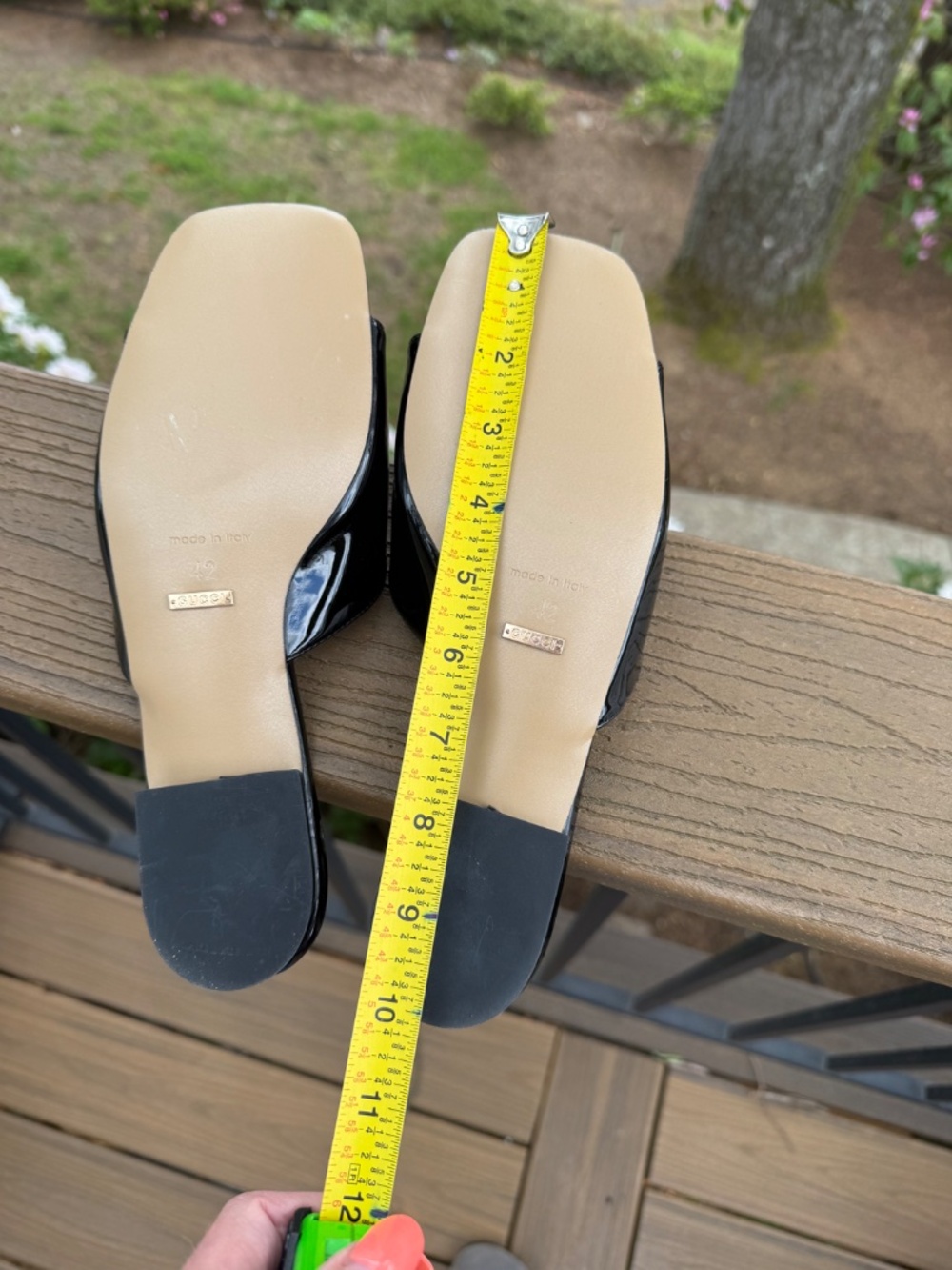Black Patent Leather Mule Slides - Picture 4 of 8